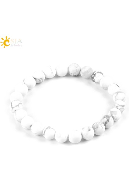 Sır Csja 8mm Mat Sır Yüksek Li Beyaz Howlite Şanslı Mücevher Taş Mala Boncuk Strand Bilezikler Meditasyon Erkekler & Kadınlar Takı P042 (Yurt Dışından) fiyatları