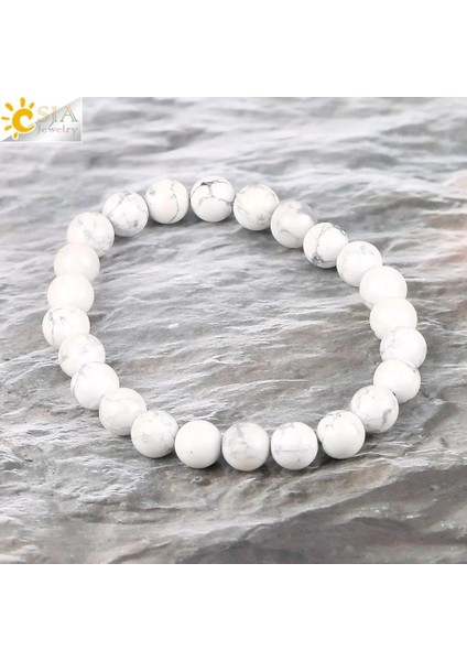 Sır Csja 8mm Mat Sır Yüksek Li Beyaz Howlite Şanslı Mücevher Taş Mala Boncuk Strand Bilezikler Meditasyon Erkekler & Kadınlar Takı P042 (Yurt Dışından) indirimleri