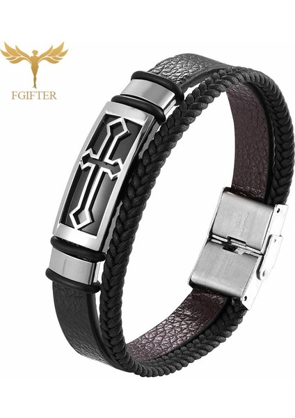 23CM Tarzı Çok Katmanlı Bileklik Vintage Çapraz Bilezik Erkek Kadın Deri Çift Katmanlar El Takı Dini Bilezikler Paslanmaz Çelik Toka Bileklik cm (Yurt Dışından) indirimleri