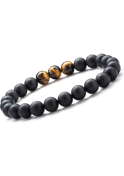 Siyah Mat2 Moda 8mm Kaplan Gözü Taş Boncuk Bilezik Beyaz Howlite Doğal Taş Uzun Mesafe Çift Bilezikler Charm Yoga Bileklik Erkekler Için (Yurt Dışından) indirimleri