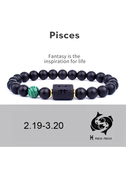 XL-23CM Tarzı No.1 Boyutu Yenı 8mm Siyah Taş Beadonstellation Çift Bilezik Erkekler Kadınlar Için Bilezikler Pulseras Masculina Hombre Erkek Erkek Mücevherat (Yurt Dışından)