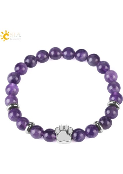 Kırmızı Oniks Csja Sıcak Satış Doğal Taş Ayı Pençe Bilezik Mala Boncuk Yoga Mor Kristal Lava Kuvars Elastik Halat Kadın Erkek Bilezikler F449 (Yurt Dışından) fiyatları