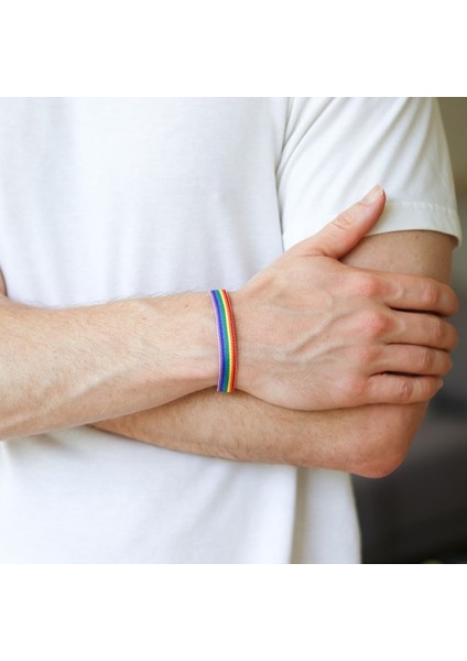 Koyu Altın 2021 Yeni Ins Dokuma Gökkuşağı Bilezikler Kadın Erkek Moda Gay ler Biseksüeller Örgülü Bilezikler El Takı Hediye (Yurt Dışından) fiyatları