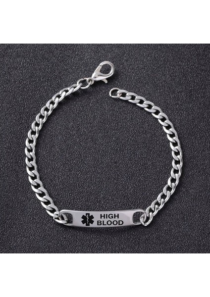 Penisilin si Moda Tıbbi Uyarı Logosu Paslanmaz Çelik Zincir Bilezik Oyulmuş si Hastalığı Kımlığı Erkekler Kadınlar Için Bilezikler (Yurt Dışından)