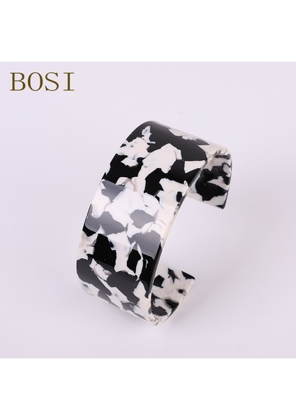 No.9 Boyutu Bohemian Leopar Asitik Asit Akrilik Reçine Bilezikler Kadınlar Için Renkli Bileklik Reçine Manşet Bilezik Femme Basit Zarif Takı (Yurt Dışından)