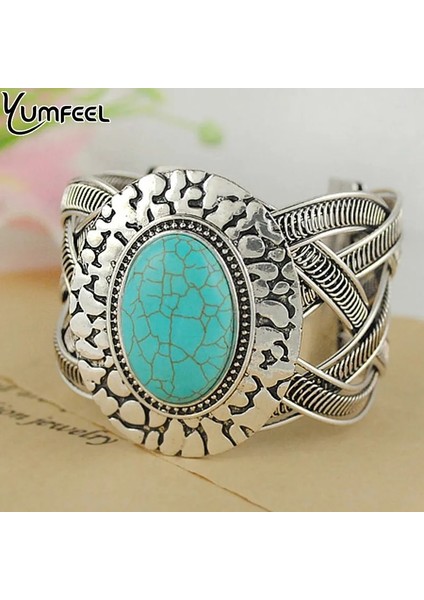 Kolye Bilezik Yum L Tibet Gümüş Sentetik Taş Bilezikler Bilezik Moda Vintage Takı Kadınlar Için Hediyeler (Yurt Dışından) fırsatları