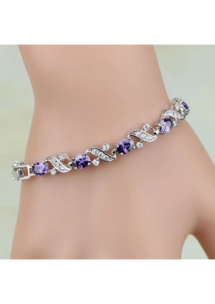 A7760-BEYAZ Nefis Gizemli Şanslı Renk Kristal Bilezik Charm Gelin Nişan Düğün Takı Hediye Anneler Günü Hediyesi (Yurt Dışından)