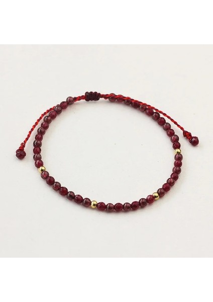 Doğal Garnet Doğal Taş Garnet Boncuk Bileklik Ince Çok Yönlü El Yapımı Örgü Kırmızı Dize Bilezik Kadınlar Için Bileklik Ayarlanabilir Bileklik (Yurt Dışından) fırsatları