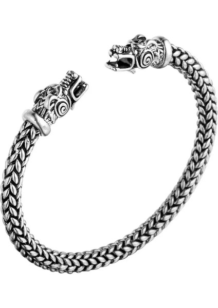 Stil 7 Bronz Retro Manşet Kurt Kuzgun Ejderha Yılan Kafası Viking Bilezik Erkekler Vikingos Takı Brazalete Vikingo Bilezik Kadın Aksesuar (Yurt Dışından) fırsatları