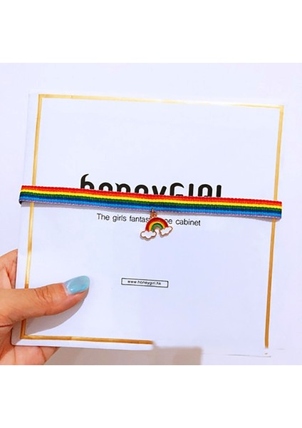 2-Boyun Kolye 2021 Yeni Ins Dokuma Gökkuşağı Bilezikler Kadın Erkek Moda Gay ler Biseksüeller Örgülü Bilezikler El Takı Hediye (Yurt Dışından)