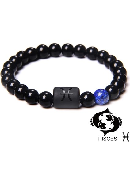 21CM Tarzı Boğa Burcu Doğal Siyah Oniks Taş Beadonstellatioes Kanser Leo Çakra Kadınlar Için Bilezik Çiftler Erkekler Bilezik Doğum Günü Hediyeleri (Yurt Dışından) fiyatları