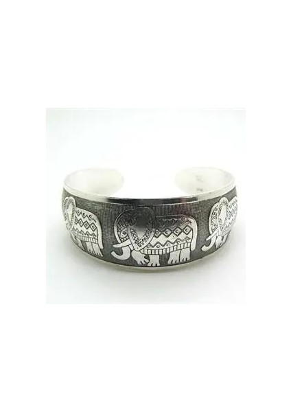 Vermeil Serin Vintage Boho Tarzı Fil Tibet Tibet Totem Bilezikler Zarif Yuvarlak Metal Manşet Bilezik Kadın Takı (Yurt Dışından) modelleri
