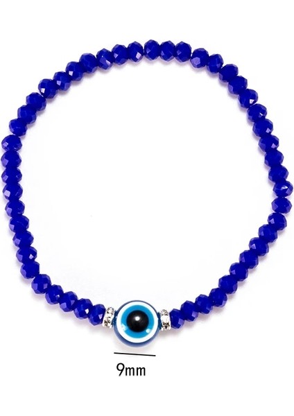 Nazar Kristal Mavi Yuvarlak Boncuk Charm Bilezik El Yapımı Kadın Erkek Bilezik Moda Ayarlanabilir Takı Hediye EY5332 (Yurt Dışından) fiyatları