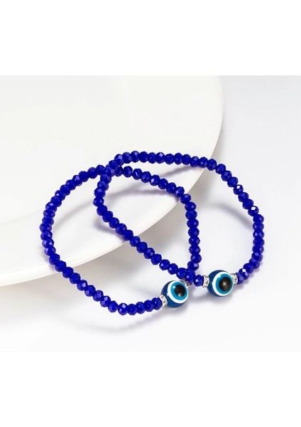 Nazar Kristal Mavi Yuvarlak Boncuk Charm Bilezik El Yapımı Kadın Erkek Bilezik Moda Ayarlanabilir Takı Hediye EY5332 (Yurt Dışından) fırsatları