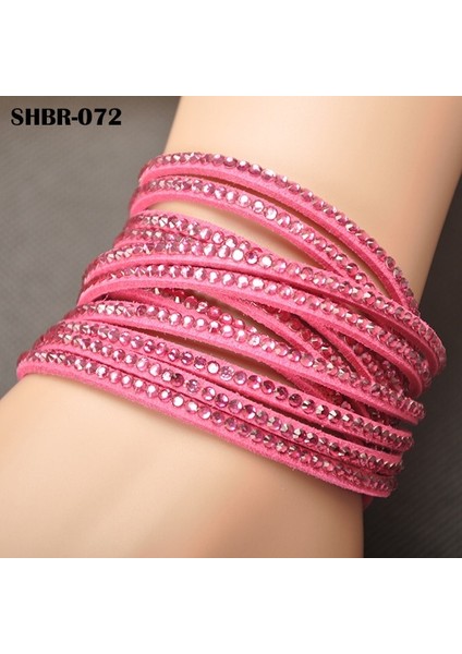 Fuşya Lokaer Charms Bilezik Sıcak Satış Moda Wrap Bilezik Çok Katmanlı Bilezik Kadınlar Hediye Için Seçmek Için WRBR-002 (Yurt Dışından)
