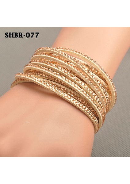 Şampanya Lokaer Charms Bilezik Sıcak Satış Moda Wrap Bilezik Çok Katmanlı Bilezik Kadınlar Hediye Için Seçmek Için WRBR-002 (Yurt Dışından)