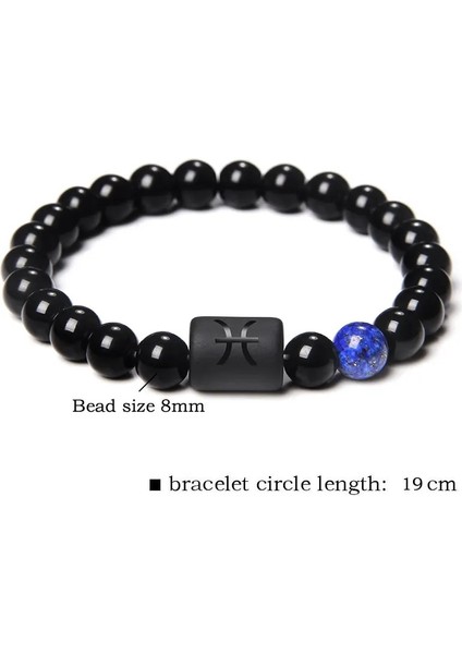 21CM Tarzı Boğa Burcu Doğal Siyah Oniks Taş Beadonstellatioes Kanser Leo Çakra Kadınlar Için Bilezik Çiftler Erkekler Bilezik Doğum Günü Hediyeleri (Yurt Dışından) modelleri