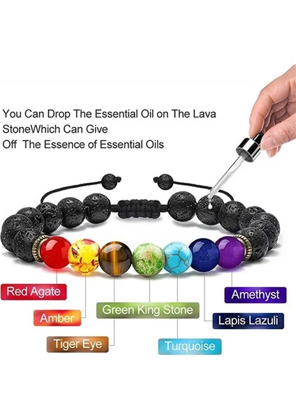 Lapis Lazuli Boncuk Çakra Bilezik 7 Çakra Lava Kaya Taş Bilezik Doğal Taş Yoga Boncuk Bileklik Erkekler Kadınlar Için Relax Şifa Bileklik (Yurt Dışından) modelleri