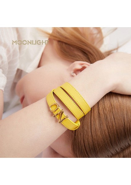 17CM Tarzı Kırmızı Altın Düğme Moonlıght Deri Bilezikler Kadınlar Için Yeni Moda Üç Daire Çok Katmanlı Wrap Bilezik Kadın Bileklik Takı Hediye (Yurt Dışından) indirimleri