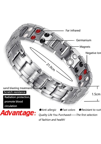 1537BK Seti Rainso Moda Takı Şifa Fır Manyetik Titanyum Bio Enerji Bilezik Erkekler Için Aksesuar Bilezikler Yeni Sıcak 2021 (Yurt Dışından) modelleri