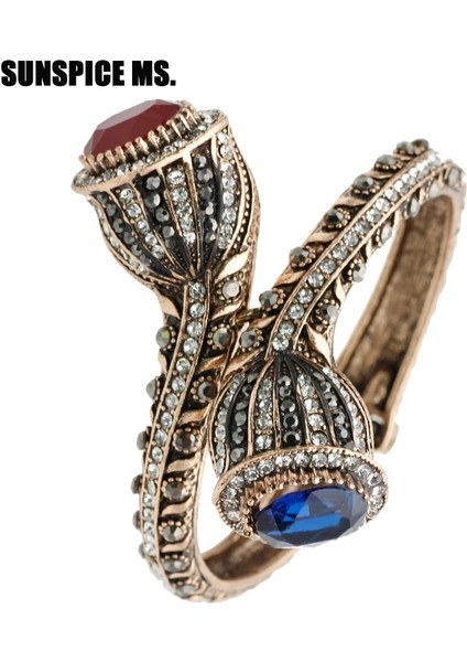 1466MAVİKIRMIZI Bohemia Vintage Charm Bilezik Kadınlar Için Antik Altın Kırmızı Reçine Zambak Çiçek Bilezik Tam Kristaller Türk Bijuteri Takı 2018 (Yurt Dışından) fiyatları