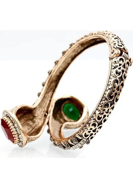 1466MAVİKIRMIZI Bohemia Vintage Charm Bilezik Kadınlar Için Antik Altın Kırmızı Reçine Zambak Çiçek Bilezik Tam Kristaller Türk Bijuteri Takı 2018 (Yurt Dışından) fırsatları