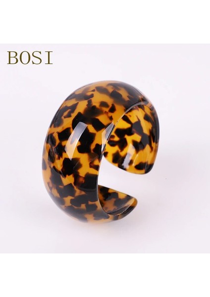 No.6 Boyutu Bohemian Za Akrilik Leopar Baskı Reçine Bilezikler Kadınlar Için Renkli Bilezikler Reçine Manşet Bilezik Moda Punk Zarif Takı (Yurt Dışından)