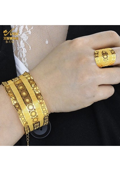 B187-BILEZIK Yüzükler Anııd Duba Yeni Ayarlanabilir Zincir Bileklik Kadınlar Için Yüzük ile Afrika Bijoux Bilezik Mücevherat Nijeryalı Düğün Takı Hediye (Yurt Dışından) fırsatları