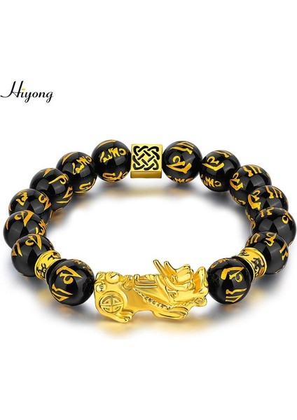 Feng Shui Bilezik3 Feng Shui Obsidyen Boncuk Bilezik El Yapımı Pixiu Servet Bilezikler Kadın Erkek Charm Buda Alaşım Bilezik Iyi Şanslar Takı (Yurt Dışından)