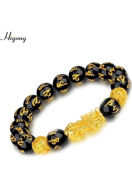 Feng Shui Bilezik3 Feng Shui Obsidyen Boncuk Bilezik El Yapımı Pixiu Servet Bilezikler Kadın Erkek Charm Buda Alaşım Bilezik Iyi Şanslar Takı (Yurt Dışından)