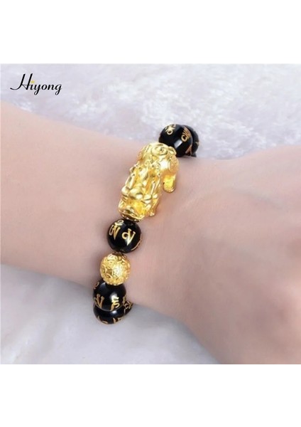 Feng Shui Bilezik3 Feng Shui Obsidyen Boncuk Bilezik El Yapımı Pixiu Servet Bilezikler Kadın Erkek Charm Buda Alaşım Bilezik Iyi Şanslar Takı (Yurt Dışından)