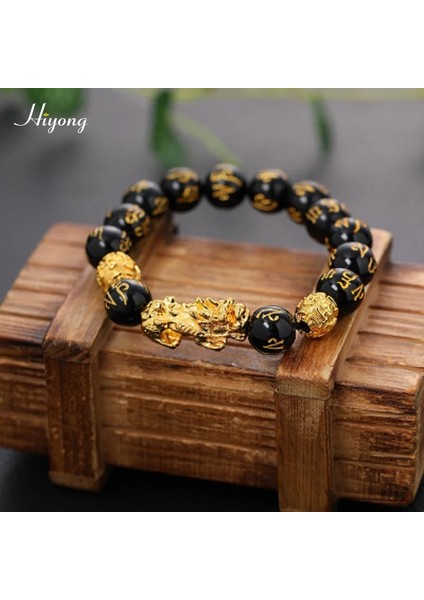 Feng Shui Bilezik3 Feng Shui Obsidyen Boncuk Bilezik El Yapımı Pixiu Servet Bilezikler Kadın Erkek Charm Buda Alaşım Bilezik Iyi Şanslar Takı (Yurt Dışından)