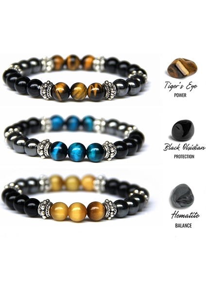 23CM Tarzı No.21 Boyutu Benzersiz Doğal Kaplan Gözü Taş Erkek Boncuklu Bilezik Erkekler Paslanmaz Çelik Hematit ve Siyah Obsidyen Taş Mıknatıs Bilezikler Erkek (Yurt Dışından) fiyatları