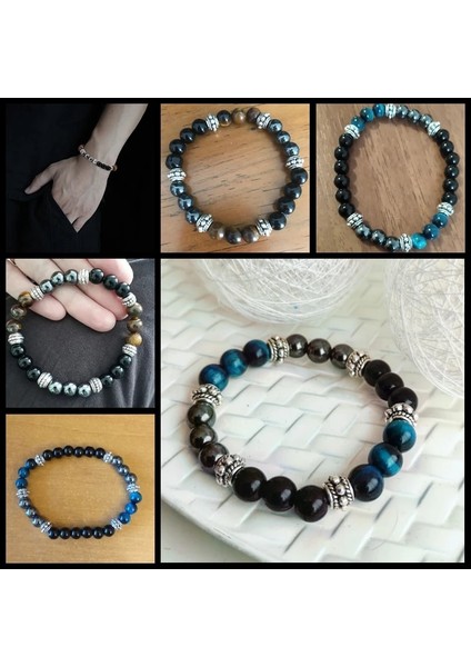 23CM Tarzı No.21 Boyutu Benzersiz Doğal Kaplan Gözü Taş Erkek Boncuklu Bilezik Erkekler Paslanmaz Çelik Hematit ve Siyah Obsidyen Taş Mıknatıs Bilezikler Erkek (Yurt Dışından) modelleri