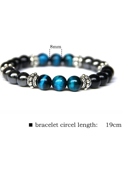 23CM Tarzı No.21 Boyutu Benzersiz Doğal Kaplan Gözü Taş Erkek Boncuklu Bilezik Erkekler Paslanmaz Çelik Hematit ve Siyah Obsidyen Taş Mıknatıs Bilezikler Erkek (Yurt Dışından) fırsatları