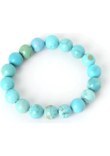 8 mm Boncuk Stili Turkuaz Doğal Taş Boncuklu Charm Bilezik Sır Beyaz Howlite Yoga Boncuklu Erkekler & Kadınlar Için Bilezik Noel Takı Hediyesi (Yurt Dışından)