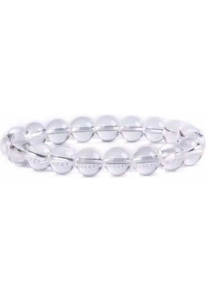 6mm Tarzı Kaya Kristali Kft El Yapımı Doğal Kristal Kuvars Yarı Değerli Taş Şifa Reiki Yuvarlak Boncuk Streç Bilezik (Yurt Dışından)