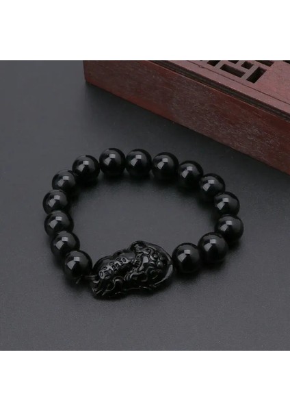 Stil C 1 Adet Altın Pixiu Obsidyen Bilezik Feng Shui Siyah Boncuk Alaşım Servet Bilezik Charm El Yapımı Şanslı Muska Bilezik Hediye (Yurt Dışından)