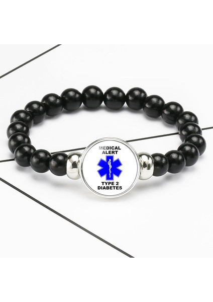 No.12 Boyutu Tıbbi Uyarı Boncukları Bilezik Tip 1 Tip 2 Snap Düğmeleri Charms Bileklik Trendy Mücevherat (Yurt Dışından)