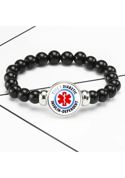 No.12 Boyutu Tıbbi Uyarı Boncukları Bilezik Tip 1 Tip 2 Snap Düğmeleri Charms Bileklik Trendy Mücevherat (Yurt Dışından) fiyatları