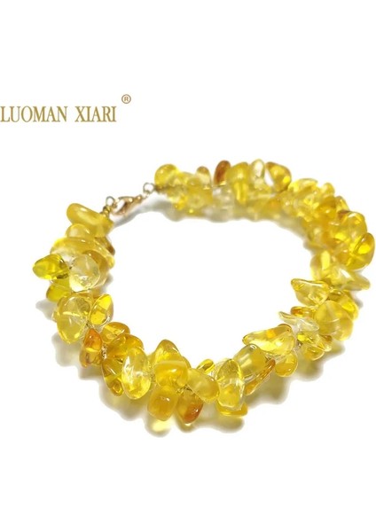 20CM Tarzı Sitrin En Iyi 100% Doğal Çakıl Taş Bilezik Kırmızı Mercan Ametistler Gül Kuvars Lapis Lazuli Akik Manşet Bilezik cm Moda Hediye (Yurt Dışından)