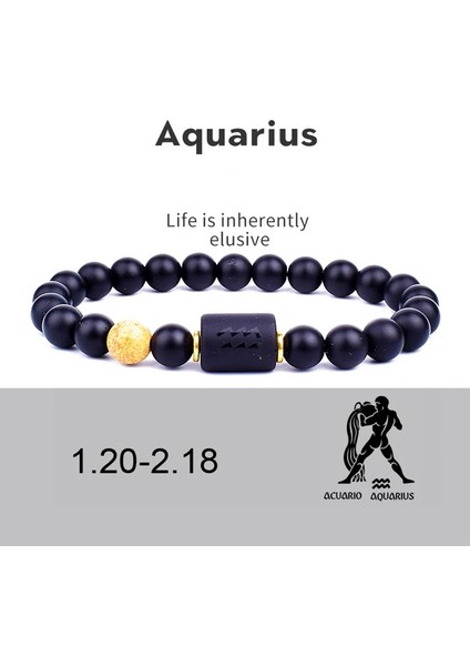 M-19CM Stili No.9 Boyutu Yenı 8mm Siyah Taş Beadonstellation Çift Bilezik Erkekler Kadınlar Için Bilezikler Pulseras Masculina Hombre Erkek Erkek Mücevherat (Yurt Dışından)