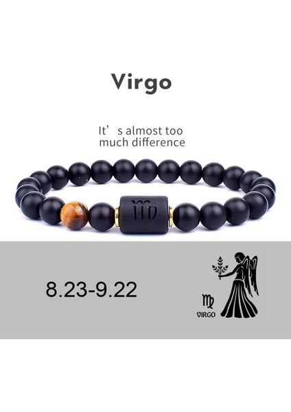 L-21CM Tarzı No.5 Boyutu Yenı 8mm Siyah Taş Beadonstellation Çift Bilezik Erkekler Kadınlar Için Bilezikler Pulseras Masculina Hombre Erkek Erkek Mücevherat (Yurt Dışından)