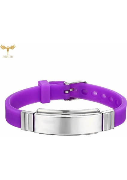 23CM Tarzı Kahverengimsi Sarı Erkek Kadın Ilk Bilezikler Tasarımcı Charms ile Yedi Renkli Silikon Bilezikler Paslanmaz Çelik Manşet Bileklikler Çift Mücevheri (Yurt Dışından)