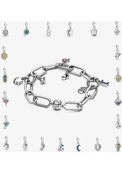 No.16 Boyutu 2022 Yeni Pandoraer Bilezik Terling Gümüş Orijinal Dıy El Yapımı Charm Boncuklu Zincir Bileklik Kadın Moda Takı (Yurt Dışından) fiyatları