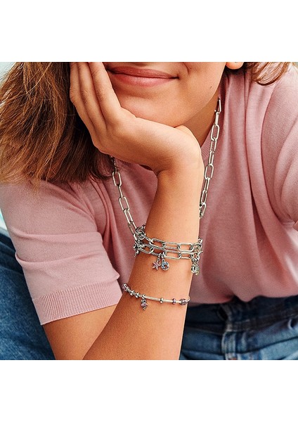 No.16 Boyutu 2022 Yeni Pandoraer Bilezik Terling Gümüş Orijinal Dıy El Yapımı Charm Boncuklu Zincir Bileklik Kadın Moda Takı (Yurt Dışından) modelleri