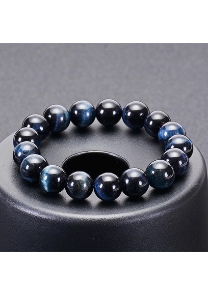 17CM Tarzı 6mm Moda Kraliyet Mavi Kaplan Gözleri Boncuk Bilezik Erkekler Charm Doğal Taş Braslet Adam El Yapımı Takı Pulseras (Yurt Dışından) fiyatları