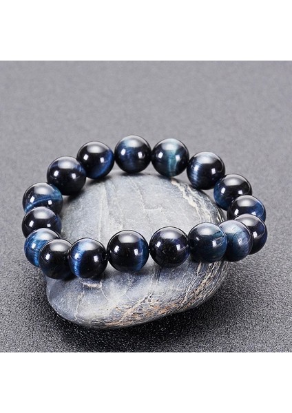 17CM Tarzı 6mm Moda Kraliyet Mavi Kaplan Gözleri Boncuk Bilezik Erkekler Charm Doğal Taş Braslet Adam El Yapımı Takı Pulseras (Yurt Dışından) indirimleri