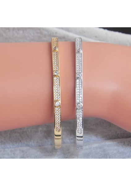 1 Adet Gül Altın 3 Jınju Altın Renk Charm Bilezikler Kadınlar Doğum Günü Hediyesi Için Bakır Kübik Zirkonya Manşet Braclet Femme Dubai Moda Takı (Yurt Dışından) indirimleri