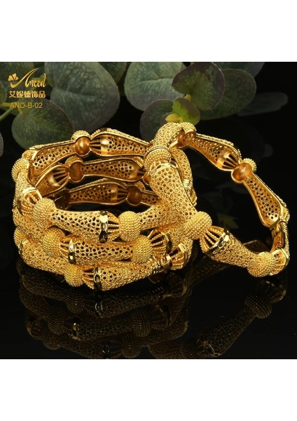 4 Adet Dubai Afrika Narin Açık Bilezik Kadınlar Için Bilezik Altın Kaplama Bilezik Takı Hint Fas Femme Gelin Hediyesi Altın Bilezikler (Yurt Dışından) indirimleri